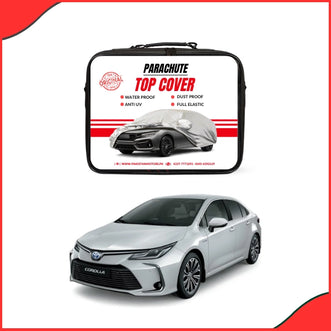 Toyota Corolla Water Resistant Parachute Top Cover fitted on car