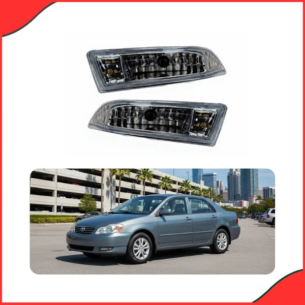 Installed view of DLAA TY400 Fog Lamps on a Toyota Corolla X 2001 model