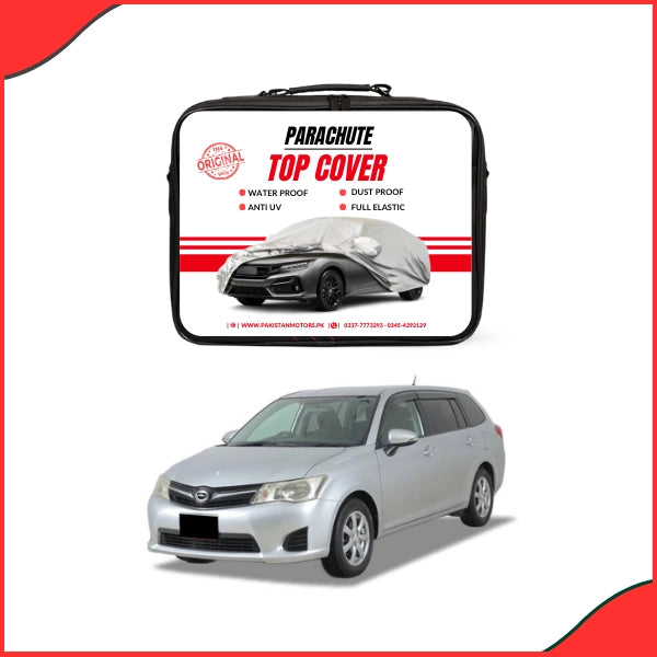 Toyota Fielder Water Resistant Parachute Top Cover fitted on car