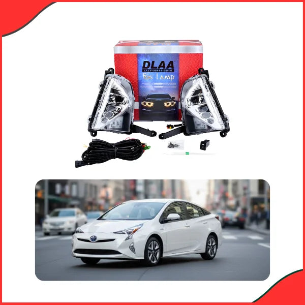 Waterproof bumper fog lights installed on Toyota Prius 4th Generation (2016-2020) showing perfect OEM fit and enhanced road visibility.