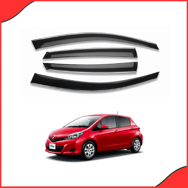 Toyota Vitz 1998-2004 Air Press Sun Visor with Chrome Finish Installed View