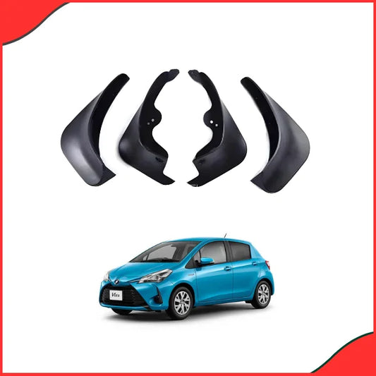 Toyota Vitz 2017-2021 Black Mud Flaps 4 Pcs Custom Fit Installed View